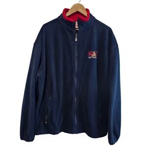 Vintage San Francisco Fleece Jacket Men 2X Blue Full Zip Retro Streetwear Skater